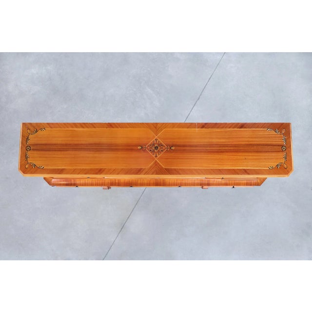 Art Deco Sideboard With Intricate Wood Inlay, Romania, 1940s For Sale - Image 12 of 12