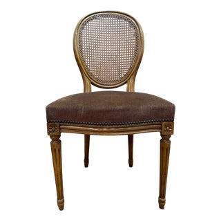 Louis XVI Medallion Chairs in Wood and Caning, 1960s, Set of 6 For Sale