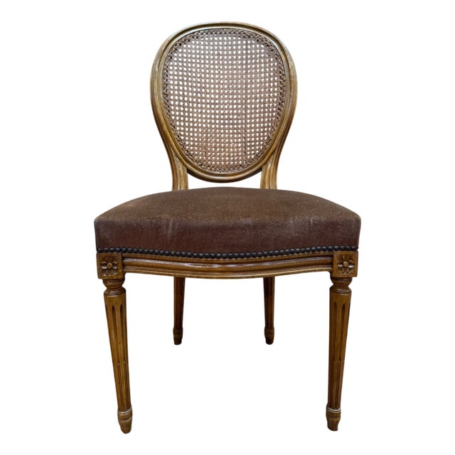 Louis XVI Medallion Chairs in Wood and Caning, 1960s, Set of 6 For Sale
