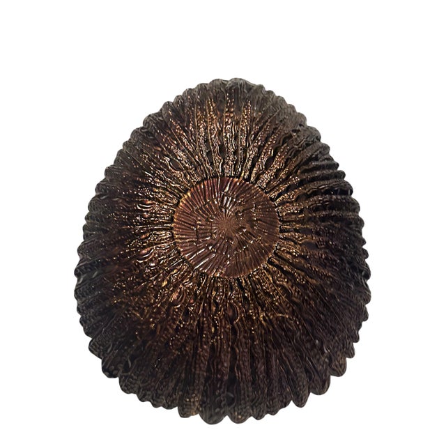 Late 20th Century Vintage Turkish Feather Mandala Art Glass Centerpiece Bowl For Sale - Image 5 of 12