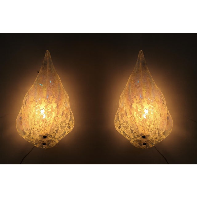 Graniglia Glass Wall Lamps with Iridescent Finish, 1980s, Set of 2 For Sale - Image 9 of 9