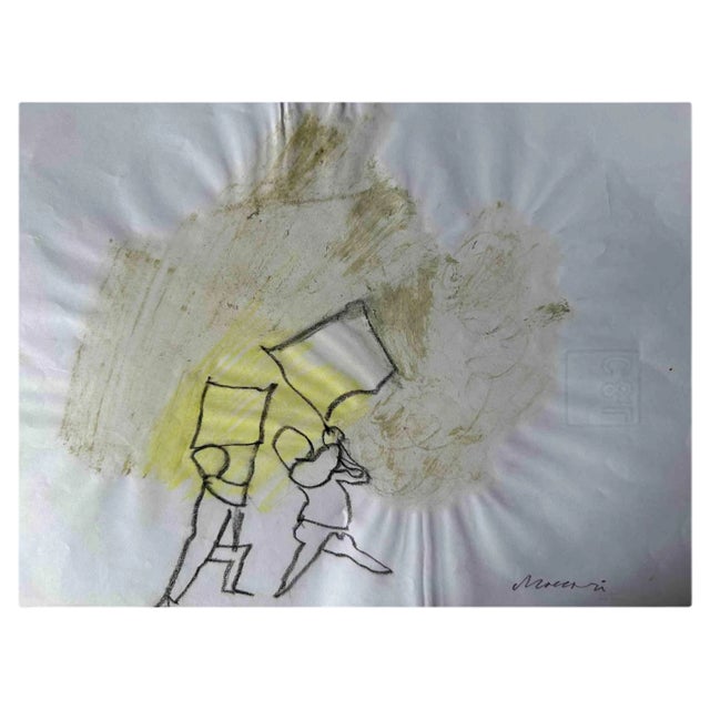 Mino Maccari, White Flags, Mixed Media, 1960s For Sale