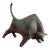 Vintage Fighting Bull Cast Iron Sculpture by Miyazawa Kanae, 1960s For Sale