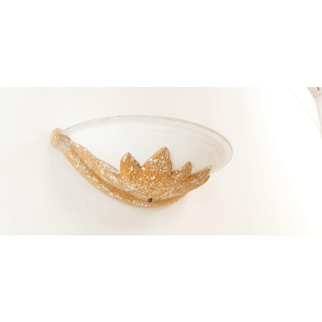 Cream Ceramic Wall Light with Glass For Sale - Image 8 of 8