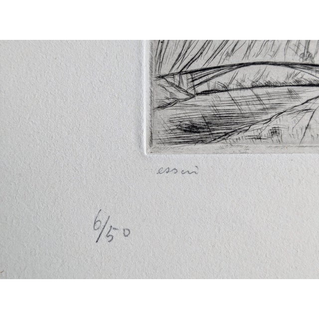 André Dunoyer De Segonzac, Landscape with Bridge, Houses and Trees, 1950s, Etching For Sale - Image 3 of 6
