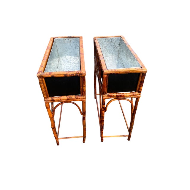 Late 20th Century Pair Rattan Planters For Sale - Image 12 of 18