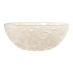 Lalique "Pinsons" Art Deco Frosted Crystal Glass Bowl, Circa 1930s