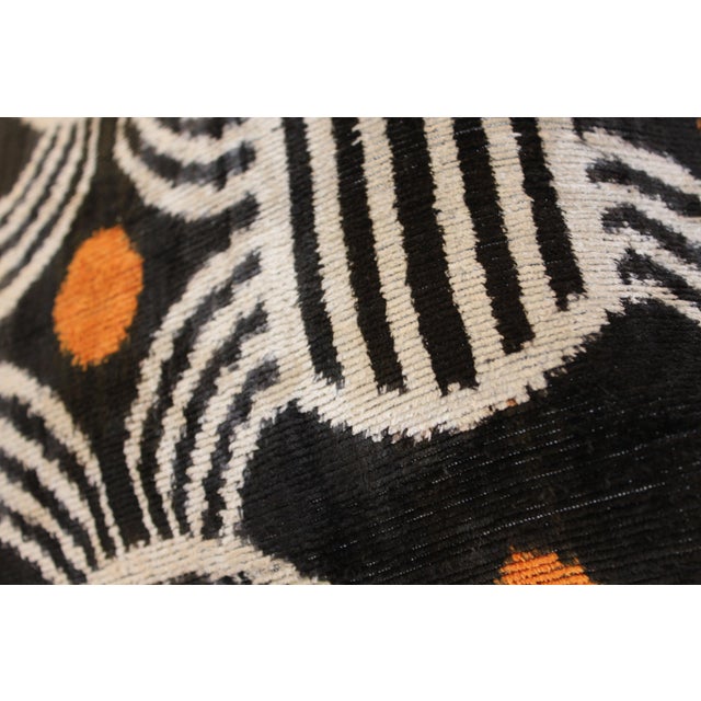 Contemporary Velvet Ikat Bohemian Throw Pillow For Sale - Image 4 of 8