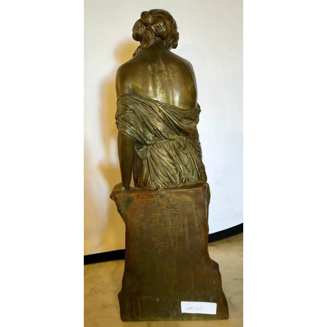 19th Century Bronze Sculpture of a Maiden in Neoclassical Form Signed E. Carlier For Sale - Image 5 of 10