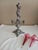 Figurative Wilcox Figural Silver Plate Epergne With Cranberry Glass For Sale - Image 3 of 14