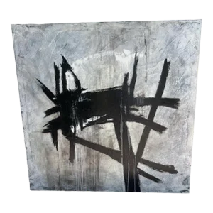 Vintage Acrylic on Canvas Abstract Painting