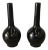 Large 1970's Black Bulbous Statuesque Floor Vases For Sale