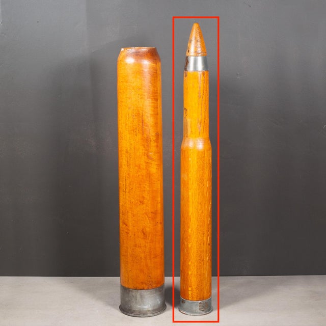 ABOUT Heavy U.S. Navy solid oak and steel dummy cartridge used as training rounds. Title and date of "1944" stamped on...
