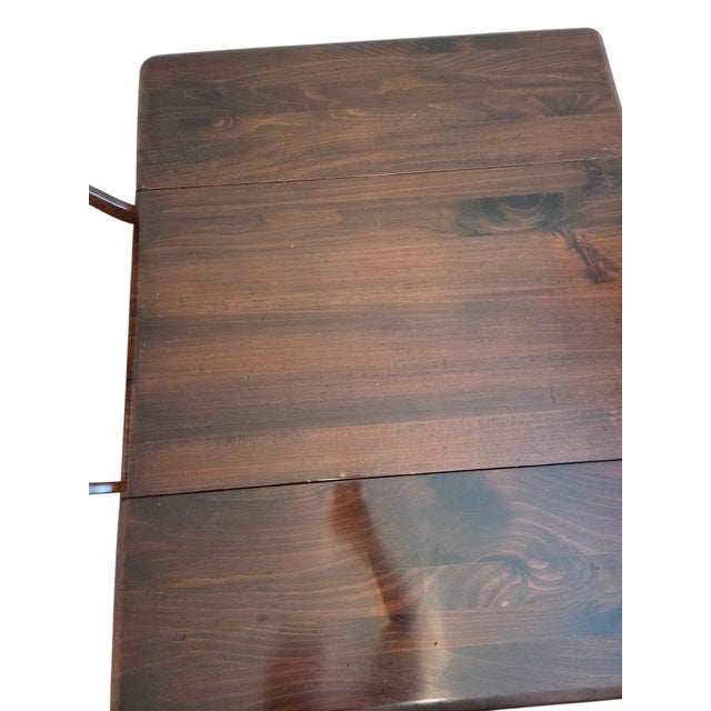 1970s Ethan Allen Old Tavern Pine T Cart Bar Server Liquor Drop Leaf For Sale - Image 18 of 18