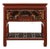 Chinese Red Lacquered Console Table with Hand Carved Drawers & Geometric Shelf For Sale