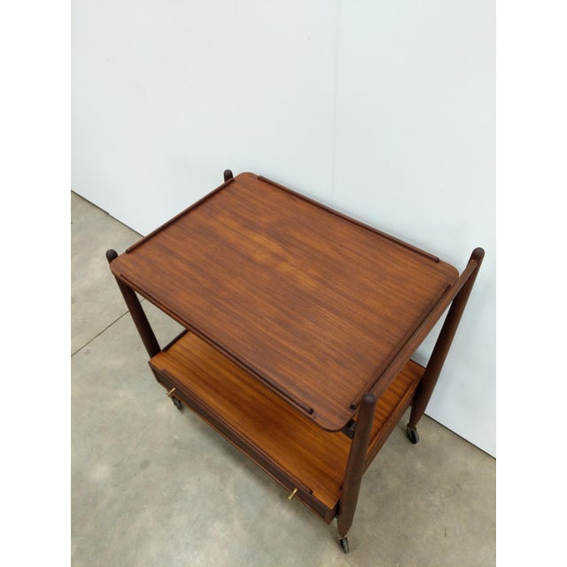 Vintage Mid Century Modern Teak Trolley / Cart by White & Newton For Sale - Image 9 of 10
