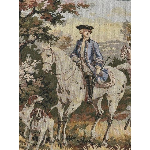 "Pretty small French tapestry from the late-20th century, featuring a beautiful design and nice colours, woven in jacquard...