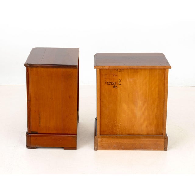 Brown Art Deco Style Cherrywood Bedside Tables, Pair For Sale - Image 8 of 8