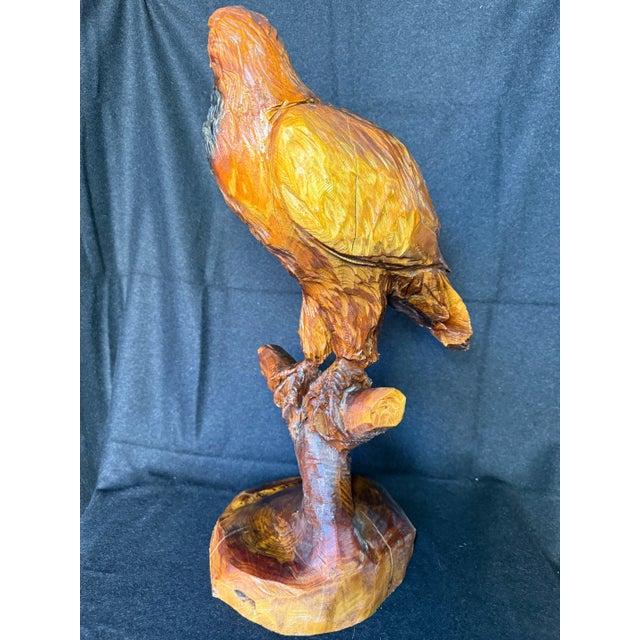 1950s 1950s Wood Carving of Golden Eagle. For Sale - Image 5 of 9