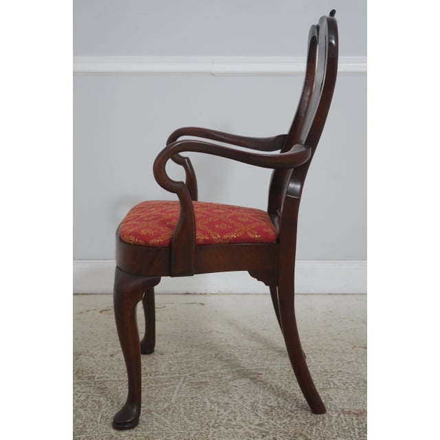 Queen Anne Set of 8 Hickory Chair Co Mahogany Dining Room Chairs For Sale - Image 3 of 18