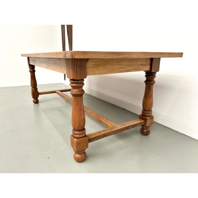 Oak and Cherry Table, 1970s For Sale - Image 13 of 18