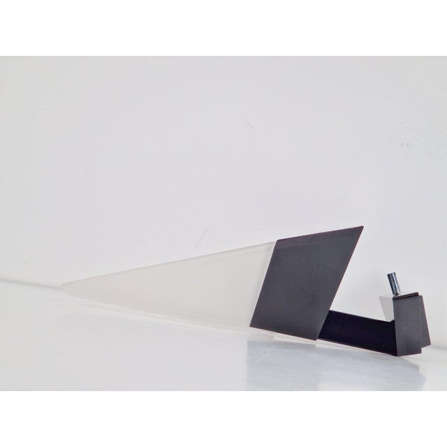 Metal Postmodern Metal & Glass Wall Lamp, Italy, 1980s For Sale - Image 7 of 11