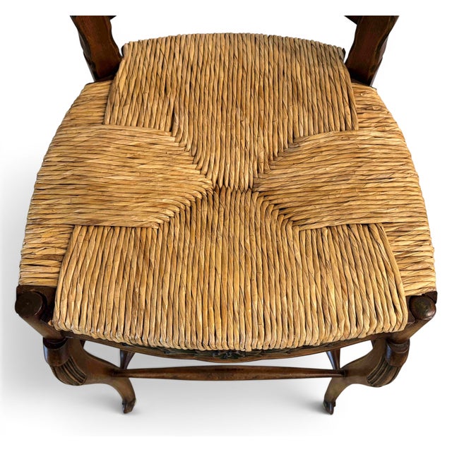 French Country Rush Seat Bar Stools - Set of 3 For Sale - Image 13 of 13