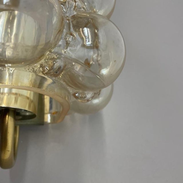 Vintage Amber Glass Wall Light by Helena Tynell for Glashütte Limburg, 1970s For Sale - Image 9 of 18