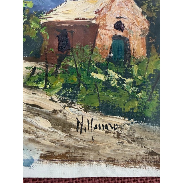 Art Deco N.Manolla Oil Painting 1950s Loose Signed From Italy For Sale - Image 3 of 5