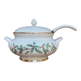 1980s Lenox Christmas Soup Tureen For Sale
