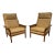 Mid-Century Modern High-Back Armchairs W/ Curved Armrests For Sale