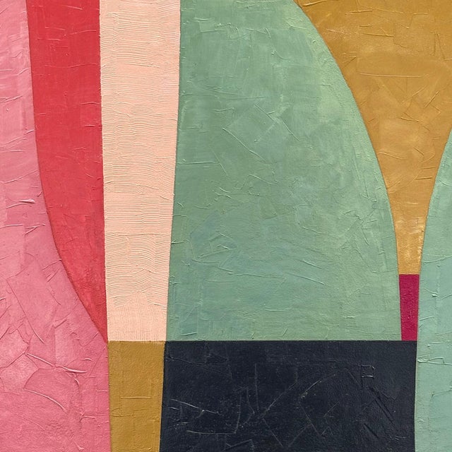 2020s Contemporary Abstract Color-Block Oil Painting on Cradled Birch Panel For Sale - Image 5 of 6