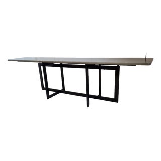 Console Table with Olive Green Marble Top, 1970 For Sale