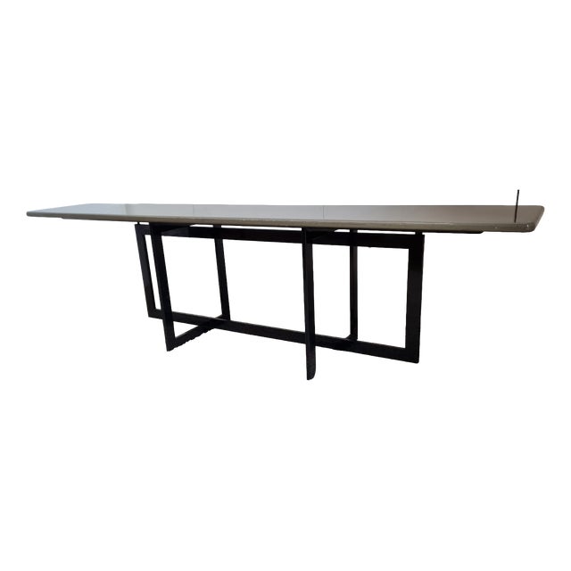 Console Table with Olive Green Marble Top, 1970 For Sale