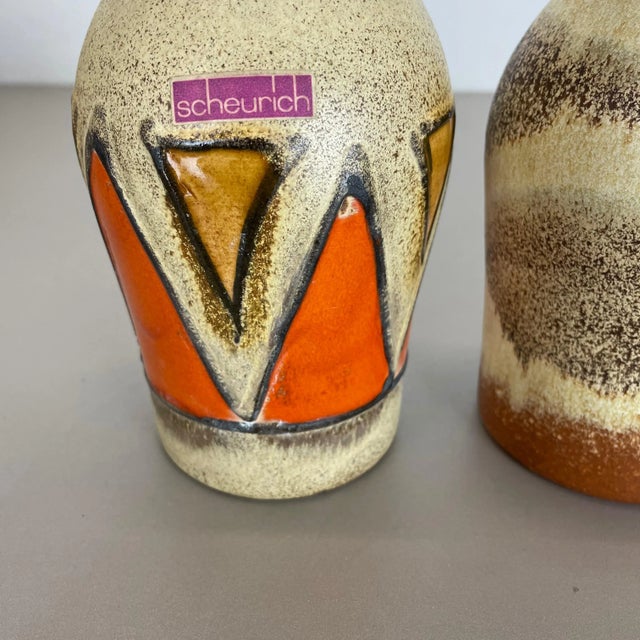 Vintage Pottery Fat Lava Vases from Scheurich, Germany, 1970s, Set of 4 For Sale - Image 6 of 18