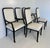 Cream Velvet and Black Lacquered Chairs, Set of 6 For Sale - Image 3 of 13