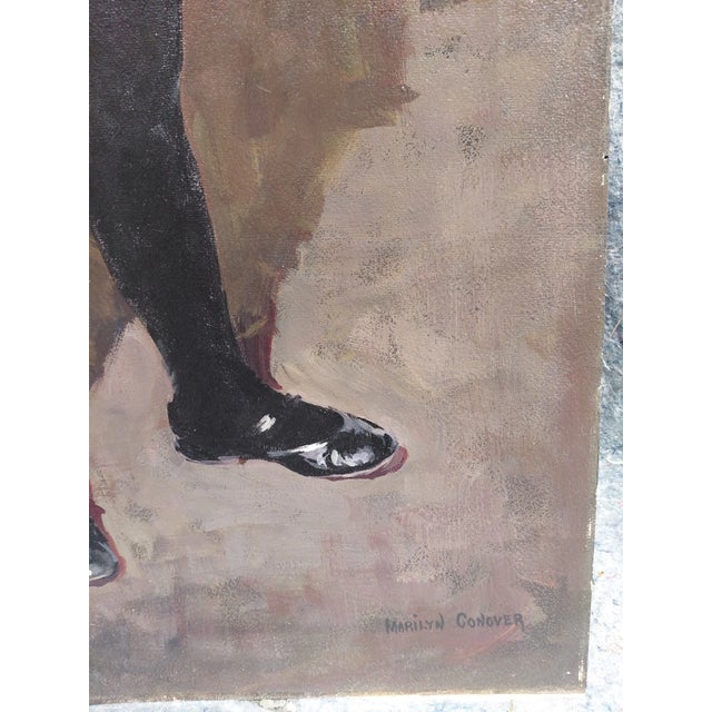 This is an original, vertically oriented full-body portrait painting of a young child, executed in a realistic, mid-...