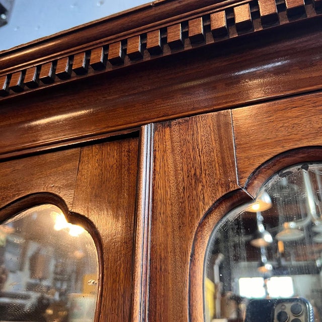 English George II Mahogany Mirrored Bureau Cabinet (Secretary Bookcase) For Sale - Image 10 of 16