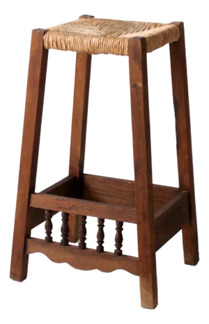 Vintage Rustic Rush Seat Stool