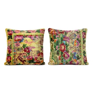Handwoven Velvet Pillow Cover 19'' X 20'' - Set of Two For Sale
