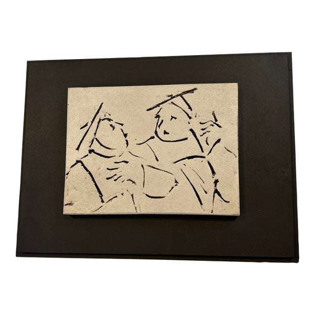 Incised Drawing/Sculptural Panel Attributed to David Bryce For Sale