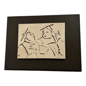 Incised Drawing/Sculptural Panel Attributed to David Bryce