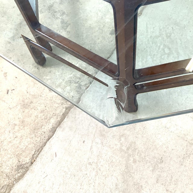 Wood Sculptural Modern Octagonal Vintage Coffee Table- Ming Style For Sale - Image 7 of 12