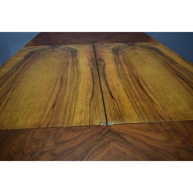 Extendable Dining Table in Walnut by Jindrich Halabala, Czechoslovakia, 1939 For Sale - Image 3 of 18