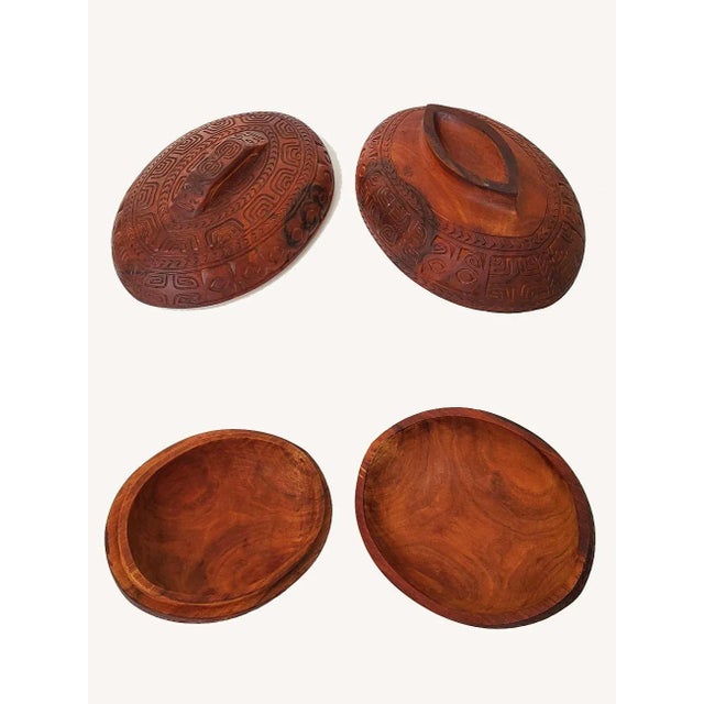 Handcarved Oceanic Wood Tureen For Sale - Image 9 of 10