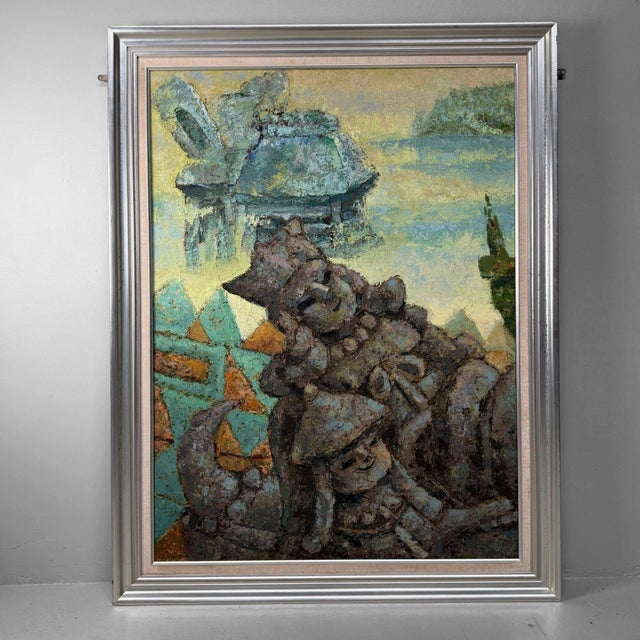 1980s Takahashi Yoshikazu, Haniwa Figures, 1980s, Oil on Canvas For Sale - Image 5 of 11