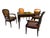This listing is for a five piece set. Ethan Allen leather top, game table with an inlaid design on the lift-off top....