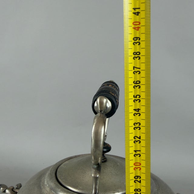 Vintage Tilting Teapot Samovar Food Warmer in Silver Metal For Sale - Image 10 of 11