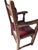 Rare Antique Spanish Revival / Gothic Oak Armchair in Oxblood Leather & Bronze Accents For Sale In Raleigh - Image 6 of 12