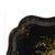Decoration - Tray - 19th Century. 19th century European metal tray painted black, decorated with floral motifs....